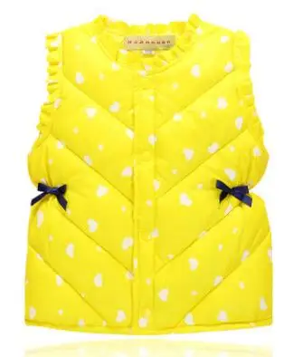 Детский утепленный жилет; пальто для маленьких девочек и мальчиков; осенне-зимняя верхняя одежда; куртка; Милая теплая одежда розового и красного цвета; куртки; Качественная одежда - Цвет: Yellow