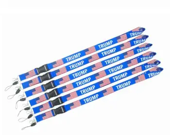 

20pcs/lot TRUMP Lanyard Keychain USA flag Neck Strap for Keys ID Card Mobile Phone Lanyards