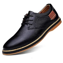 

Men Oxfords Genuine Leather Dress Shoes Brogue Lace Up Mens Casual Shoes Luxury Brand Moccasins Loafers Men 2020 Plus Size 38-48