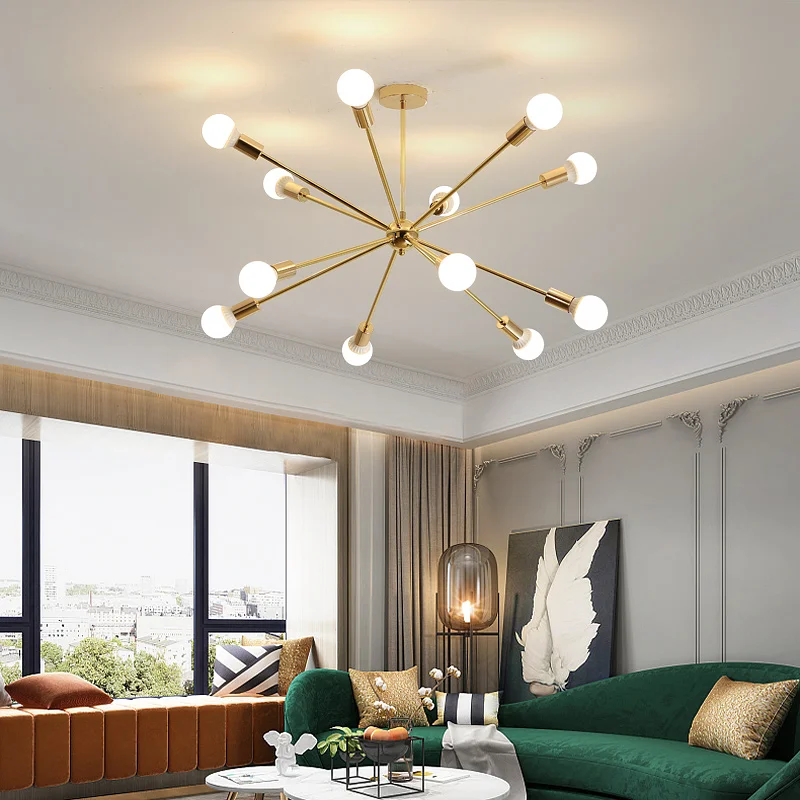 LED Chandelier Ball For Living Room Bedroom Dining Kitchen Loft Gold Nordic Decorative Ceiling Hanging Lamp Light Fixture | Лампы и