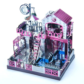 

DIY Assembly Rotatable 3D Music Box Cultural Creativity Atom Love Building Model with Lamp Clock Gift Birthday Valentine's Day