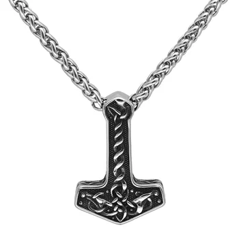 Men Thor hammer Mjolnir Necklace Stainless Steel Knot Dragon Viking Gift For Men Nordic Jewelry With