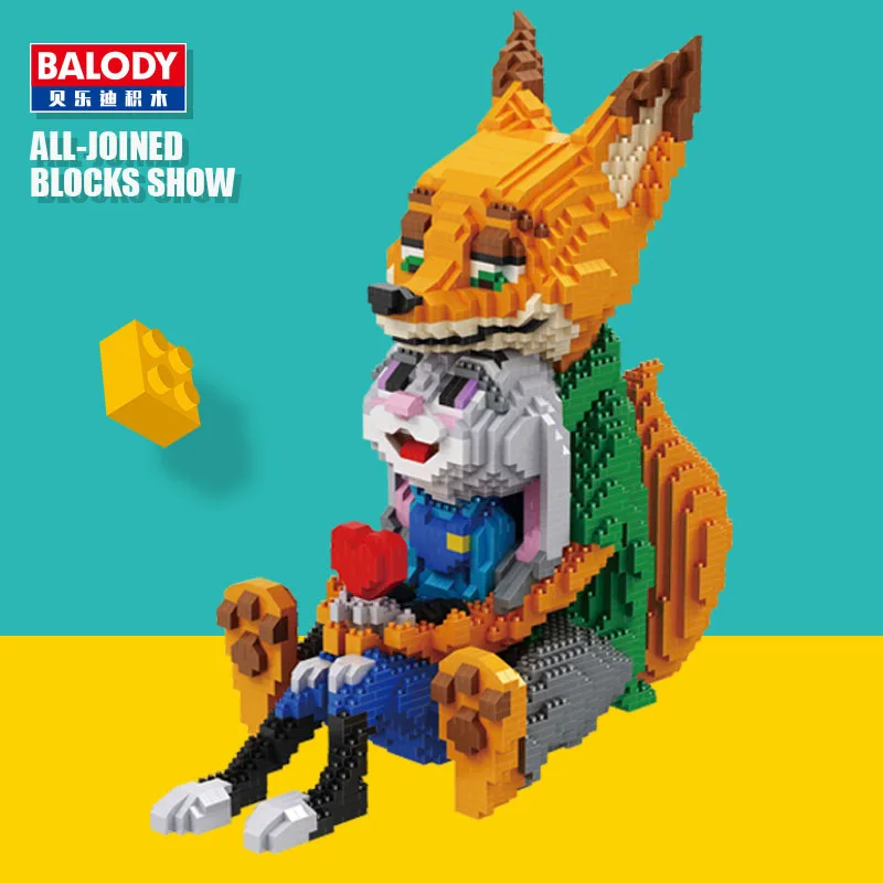 

Balody balody 16026 Judy Nick Fox Rabbit Couples Small Particles of Diamond Building Blocks Toy Educational