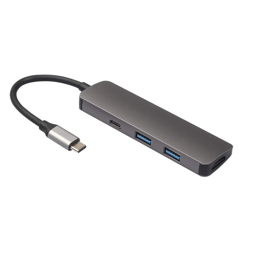 4 в 1 тип-c в HD многопортовый адаптер видео конвертер USB 3,0 концентратор порт портативный ноутбук PD порт быстрой зарядки