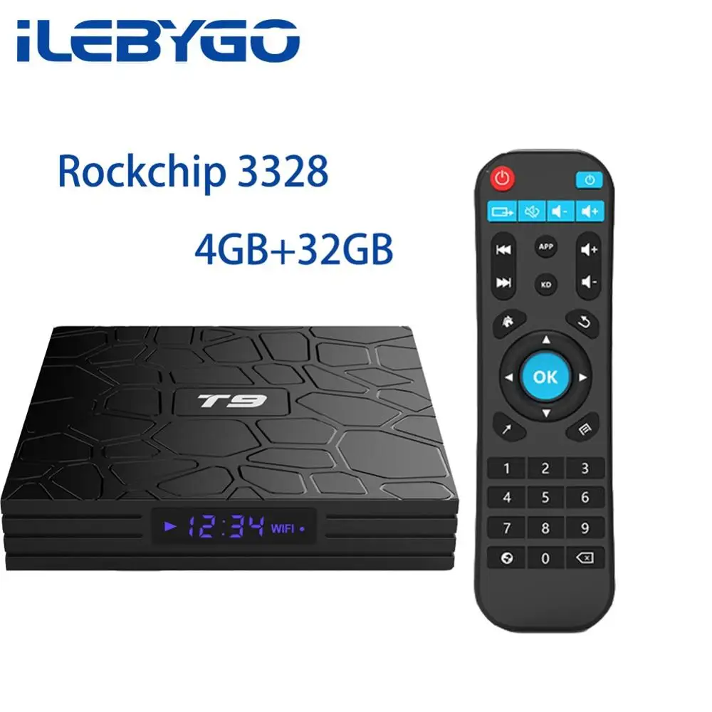 4GB 32GB T9 RK3328 Android 8,1 ТВ коробка 4 Гб Оперативная память 32 GB/64 GB Bluetooth проигрыватель Google Поддержка 2,4 ГГц Wi-Fi HD 4 K Smart Декодер каналов кабельного телевидения компьютерной приставки к телевизору - Цвет: 4GB 32GB