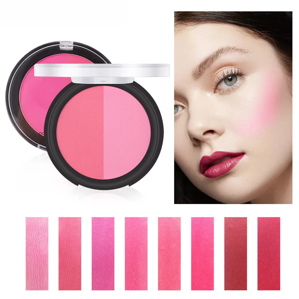 

4 Color Face Blusher Powder Rouge Makeup Cheek Blusher Powder Minerals Palettes Blusher Brush Palette Cream Natural Blush Shadow