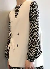 beige vest Осеннее шифоновое платье для беременных с длинным рукавом-фонариком размера плюс с круглым вырезом и рюшами в стиле пэчворк для беременных женщин, милое платье русалки в горошек - Цвет: beige vest