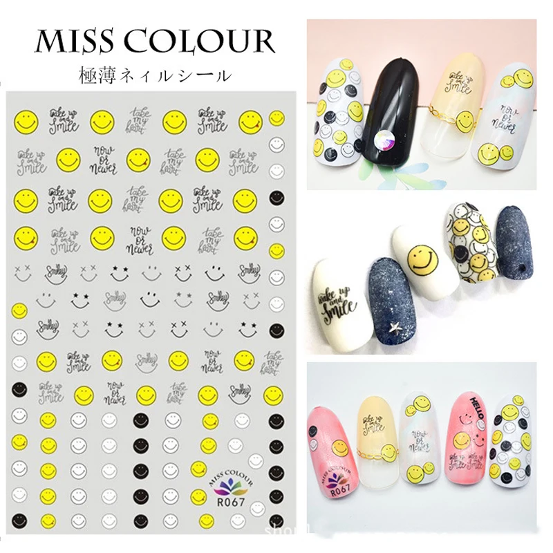 

Emoji Smile 3D Nail Stickers Nails Dandelion Flower Stickers for Nails Art Decor Nail Art Water Transfer Stickers Decals