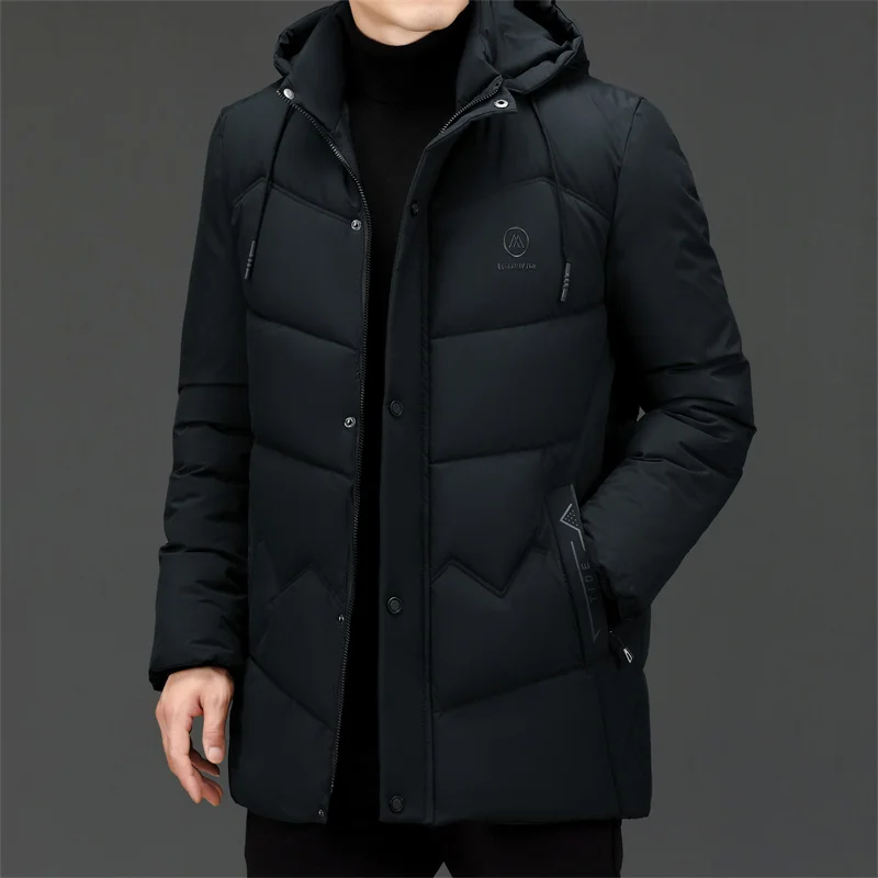 WAWAYA Men Warm Winter Casual Thicken Stand Collar Hoodie Quilted Jacket Coat Outerwear