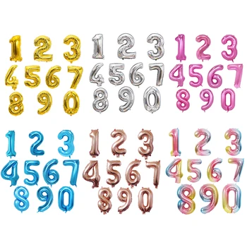 

40inch Number Foil Balloons Gradient Rose Gold Silver Big Number Foil Balloons Baby Shower Birthday Party Wedding Decoration