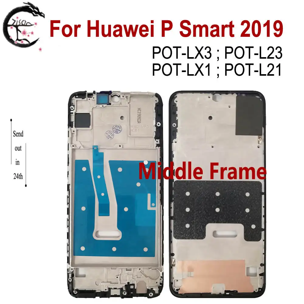 Cornice Centrale Per Huawei P Smart 2019 Cornice Del Telefono Pot-Lx3 Pot-L23 Pot-Lx1 Pot-L21 Sostituzione Del Telaio Anteriore Della Copertura Dell'A