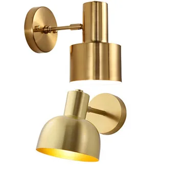 

Nordic small wall lamp bedroom modern minimalist living room aisle wall lamp balcony wall lamp full copper bedside wall lamp