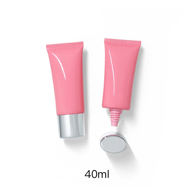 Empty 40ml Cosmetic Cream Container Pink Makeup Lotion Packaging Travel Bottle Plastic 40g Flat Style Soft Tube Free Shipping | Красота и