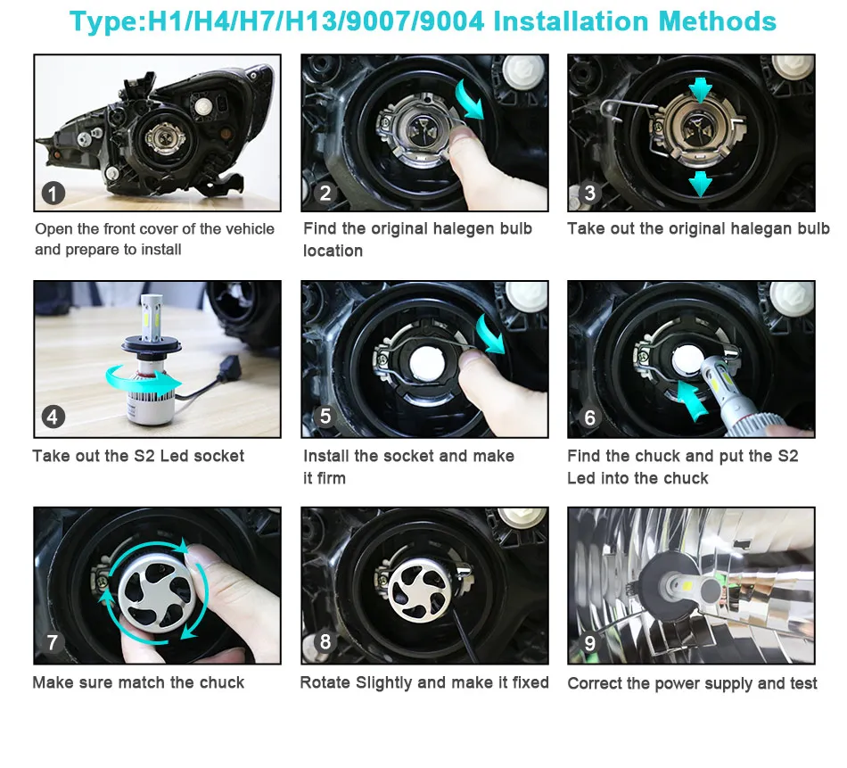 FDCHT turbo супер мини-комплект h1 h11 led h4 h7 led h3 h8 9005 9006 hb3 hb4 мотоциклетная Светодиодная лампа автомобильный головной светильник canbus противотуманный светильник