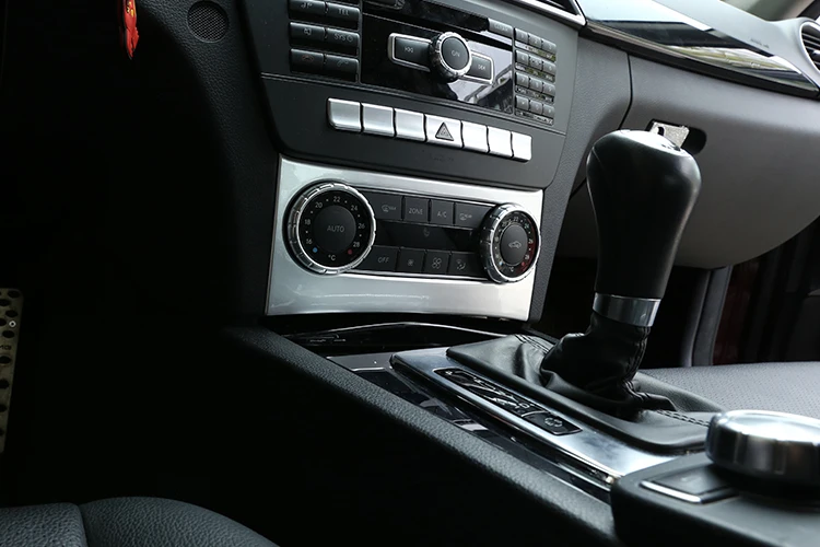 Автомобиль центр кондиционер украшение рамка отделка ABS хром для Mercedes benz C Class W204 2008- две модели аксессуары
