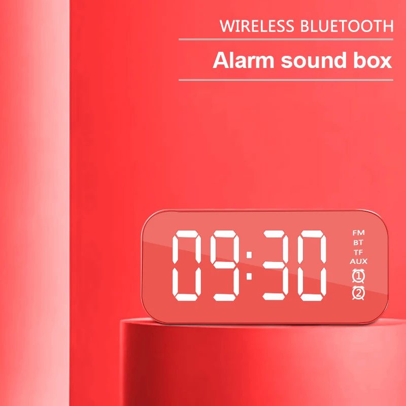 Reloj despertador inteligente Digital LED con Radio FM y Bluetooth 4,2, reloj electrónico de escritorio con Reloj de escritorio multifunción rectangular