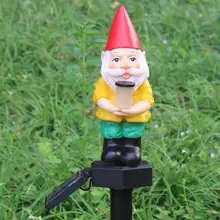 Рождество СВЕТОДИОДНЫЙ садовые солнечные светильники ночные светильники IP55 Водонепроницаемый Санта формы солнечные уличные газонные фонари украшения tuinverlichting