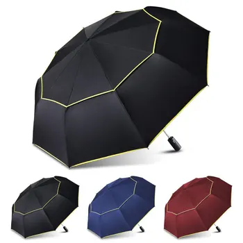 

High Quality 120cm Fully-automatic Umbrella Men Rain Woman Double Layer 3 Folding Business Gift Umbrella Windproof Sun Umbrellas