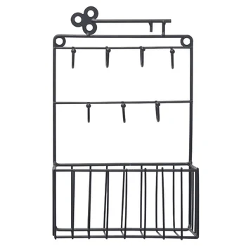 

Nordic Wall Decor Iron Frame Hanging Storage Rack Keys Hooks Home Wall Decoration Racks Hanger Shelf Wall Holders