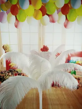 

Free Shipping Wholesale 50pcs Beautiful Natural White Ostrich Feather 14-16inch /35-40cm Decorative Diy