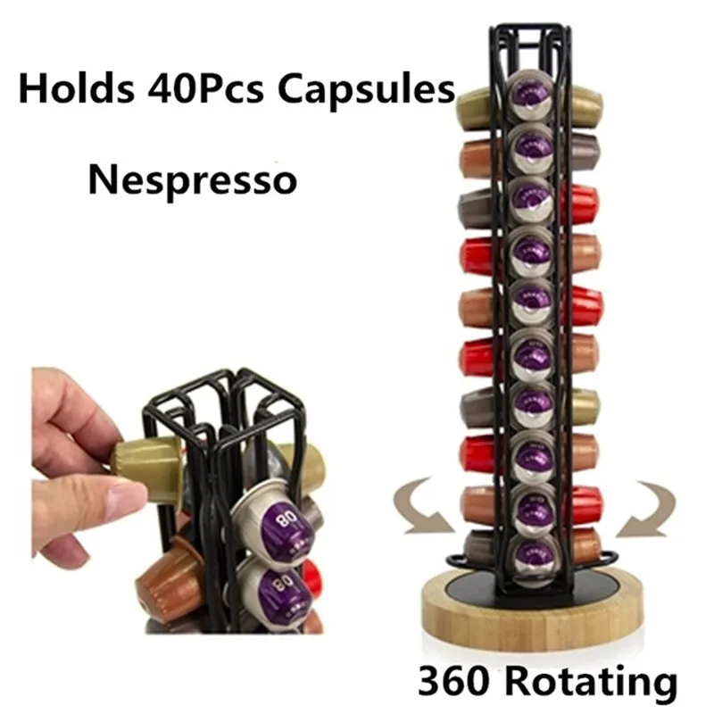 Стойка для кофе Nespresso 40 чашек вращающаяся стойка капсул капсулы хранения полка