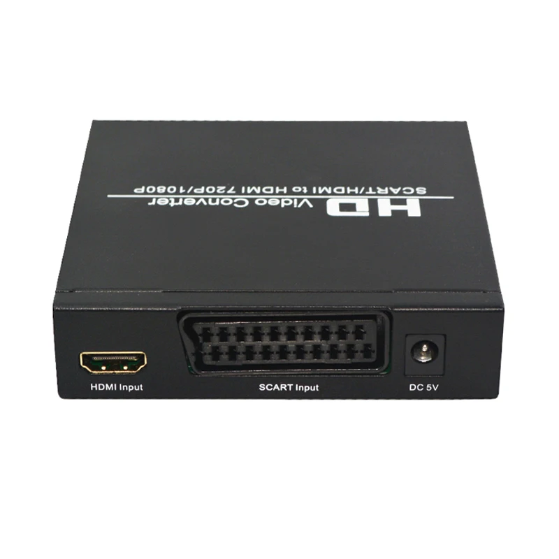 Full HD 1080P Digital Converter High Definition Video Converter SCART to HDMI-compatible EU/US Power Plug Adapter For HDTV HD