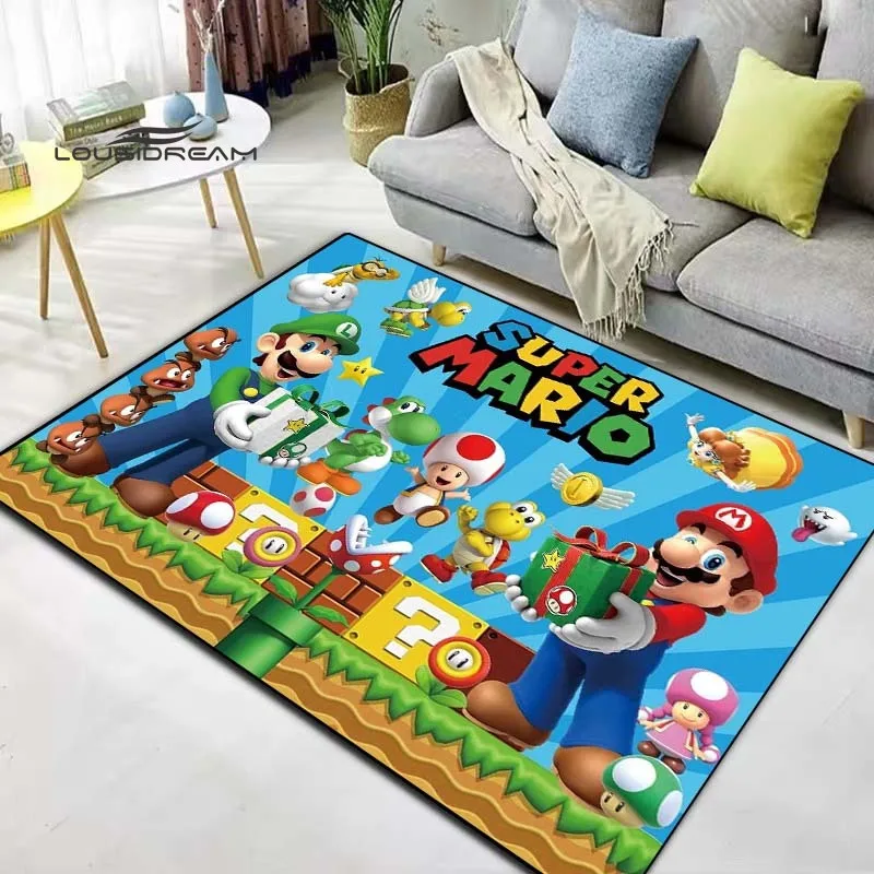 Mario Game Rugs and carpets for home living room Bedroom entrance Large area soft carpet 3D Cartoon Super decoration mat | Дом и сад