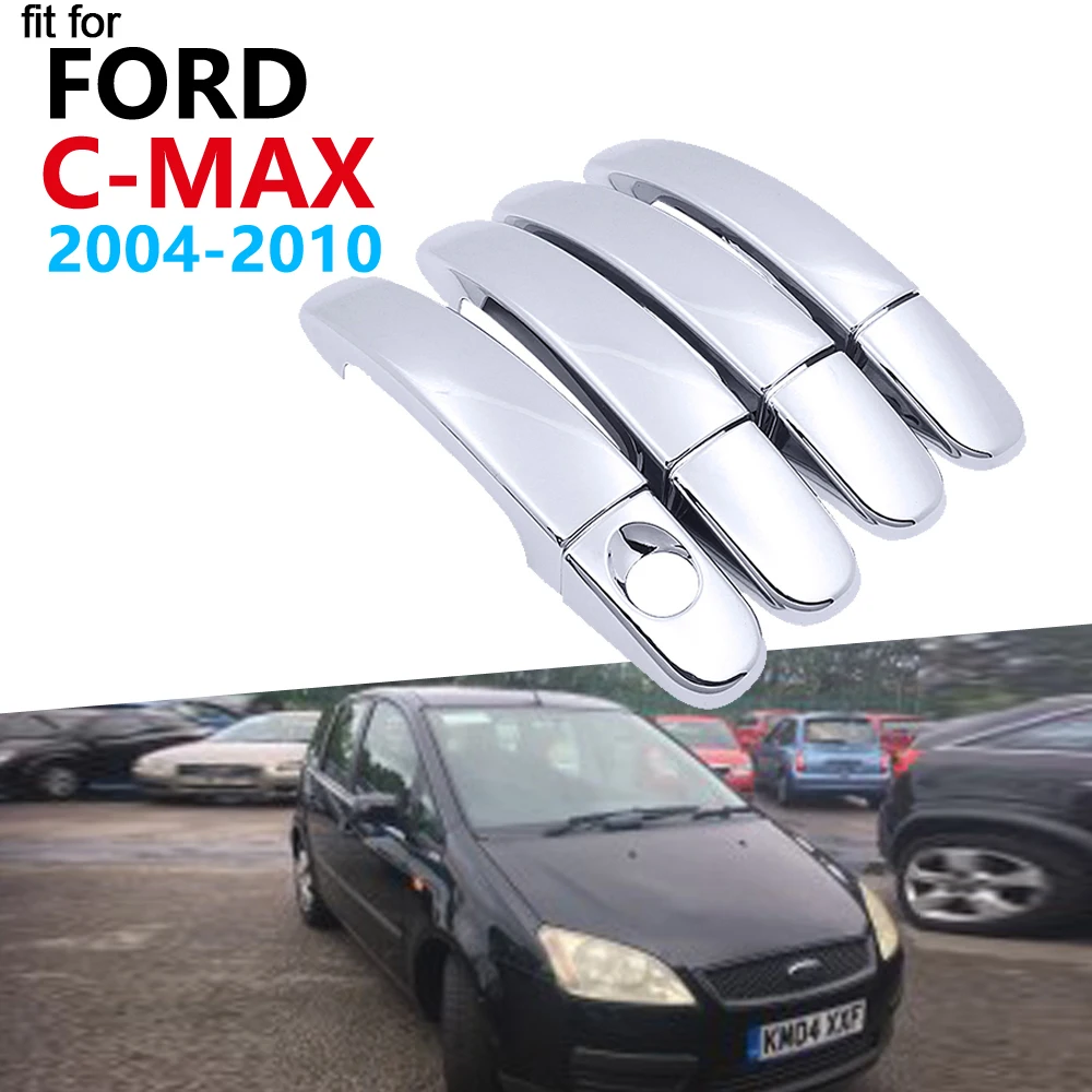 Роскошная хромированная Обложка для ручки комплект отделки Ford C MAX MK1 2004 ~ 2010