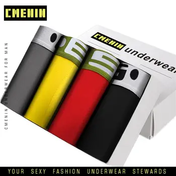 

4pc Underwear Men Underpants Men's Panties Boxer Man Cotton Male Boxers Boxershorts Wholesale Gay Ropa Interior Breathable BS40