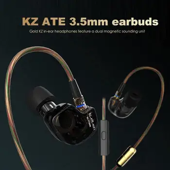 

KZ ATE 3.5mm Earphones Metal HIFI Stereo In-Ear Bass Music Sports Running Earbuds with/without Microphone for Android phone