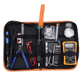 

New 60W Electric Iron Kit Digital Multimeter LCD Welding Set Desoldering Pump Welding Repair Tool US Plug