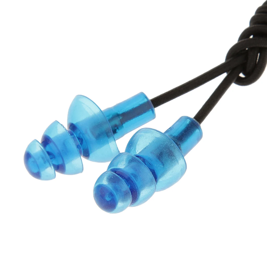 1 Pair Soft and Flexible Ear Plugs With String Cord for Swimming or Sleeping Silicone Swimming Earplugs Ear Protection