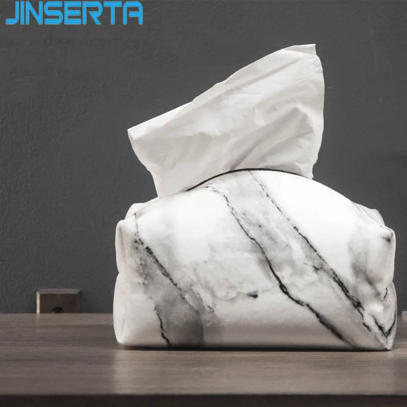 JINSERTA мраморная тканевая коробка для салфеток для дома и офиса, гостиной, Настольный Диспенсер Салфеток чехол, автомобильная салфетка, бумажный контейнер, настольные аксессуары, Декор