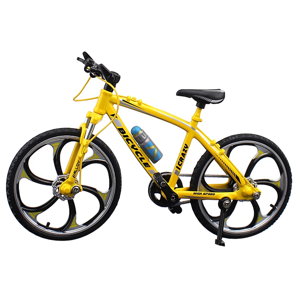 1:10 орнамент миниатюрный палец детская игрушка детский подарок Мальчики сплав гоночный офис литье под давлением велосипед ремесла аксессуары модель велосипеда - Цвет: Цвет: желтый
