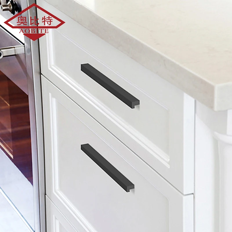 Gold Wardrobe Dressers Cabinet Handles 500mm Aluminum Kitchen Cupboard Pulls Drawer Knobs Long Furniture Handle Hardware AOBITE