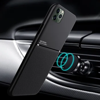 

Case For Apple iPhone 11 Pro Max X XS Max XR 6 6S 7 Plus 8 Plus 5 5s SE Cover Coque leather Carbon fiber Magnetic soft case