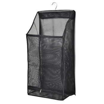 

Wall Hanging Mesh Laundry Portable Basket Underwear Socks Barrel Bucket Clothing Storage Bag Foldable Bathroom Laundry Organizer