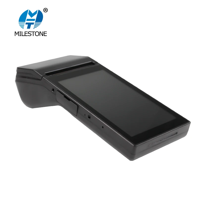 Milestone 3G network WIFI Bluetooth pos terminal built in 80mm 3inch mobile receipt label printer for 3