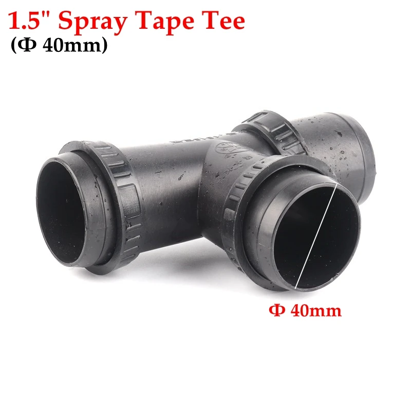 1.5Inch Tee 1," 40 мм тонкие мягкие соединители для полива, тройник, соединитель для шланга, клапан для капельного шланга, трубные соединения, мягкие фитинги для труб - Цвет: 1.5Inch Tee