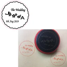 40 мм круглый само-инкинг светочувствительное уплотнение штамп Персонализированная Свадебная таможенная печать для пригласительных карточек