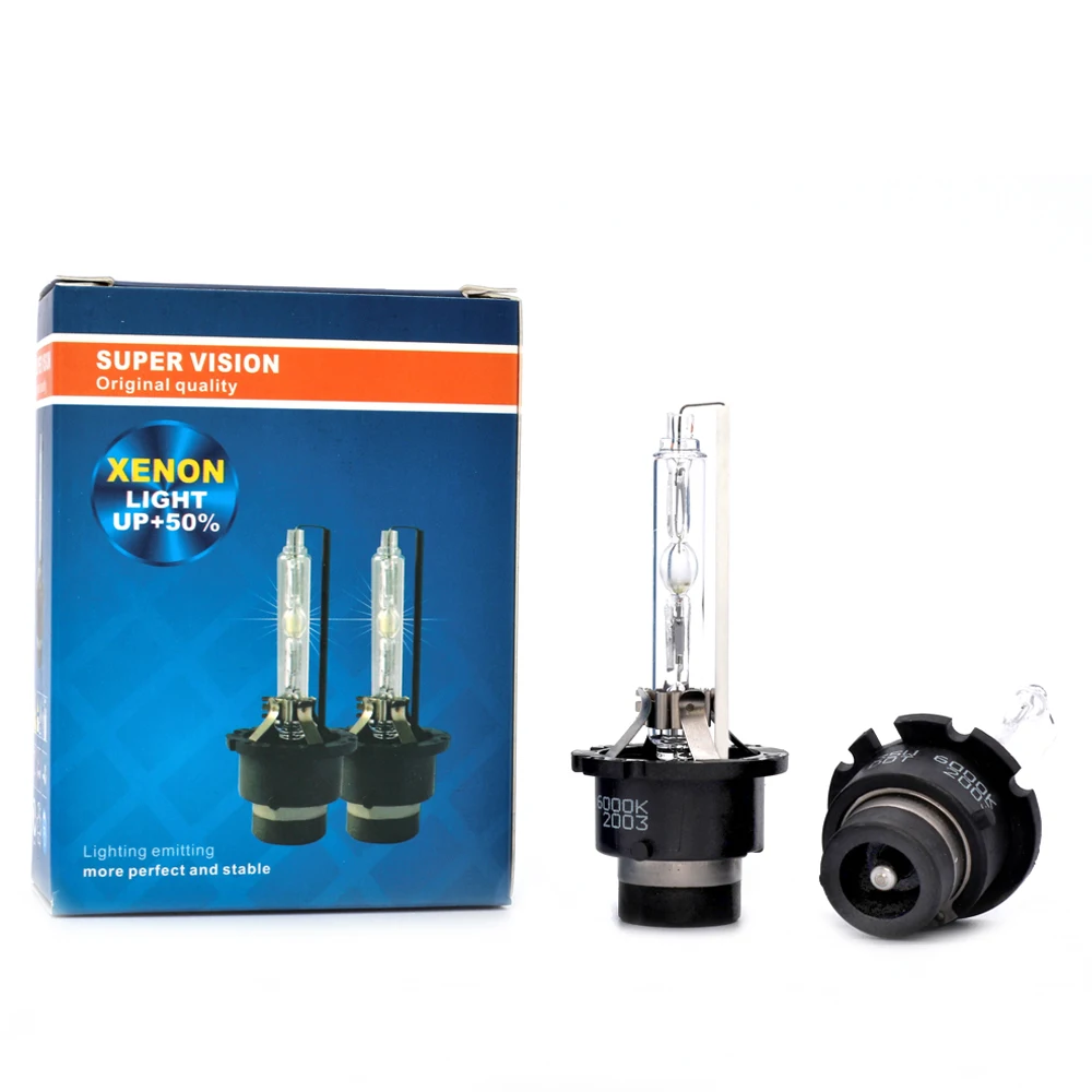 2PCS/Lot Car Headlight Bulb D2S D4S 4300K 6000K 8000K 10000K White hot selling HID Xenon lamp With Metal Bracket Protection 2
