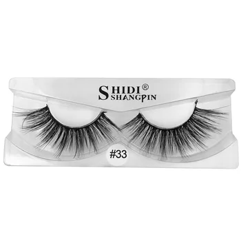 

1 Pairs Eyelash 3D Mink Hair Eyelashes Cruelty free Lashes Handmade Reusable Natural Eyelashes Popular False Lashes Makeup 33#