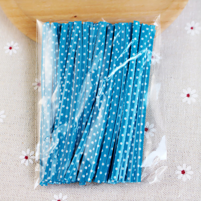 9cm Wire Metallic Twist Ties for Wedding Party Cookies Candy Bags Baking Packaging Ligation Dessert Sealing Twist Tie