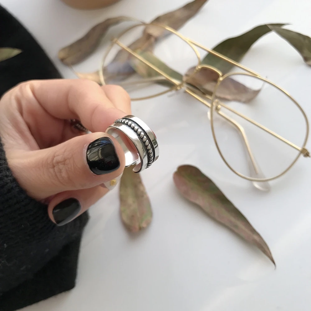 Кольцо из стерлингового серебра 925 пробы, плетеная веревка с широкой инкрустацией, обручальное кольцо для мужчин и женщин, ювелирные изделия