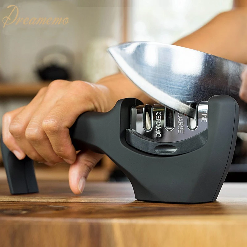 

Diamond Ceramic Knife Sharpener 3 Stages Professional Kitchen Grinding Sharpening Stone Knives Whetstone Tungsten Sharpener Tool