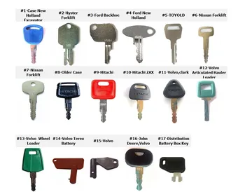 

17Pcs key For TOYO416 TOYOLD John Deere Hitachi Excavators Volvo Toyota