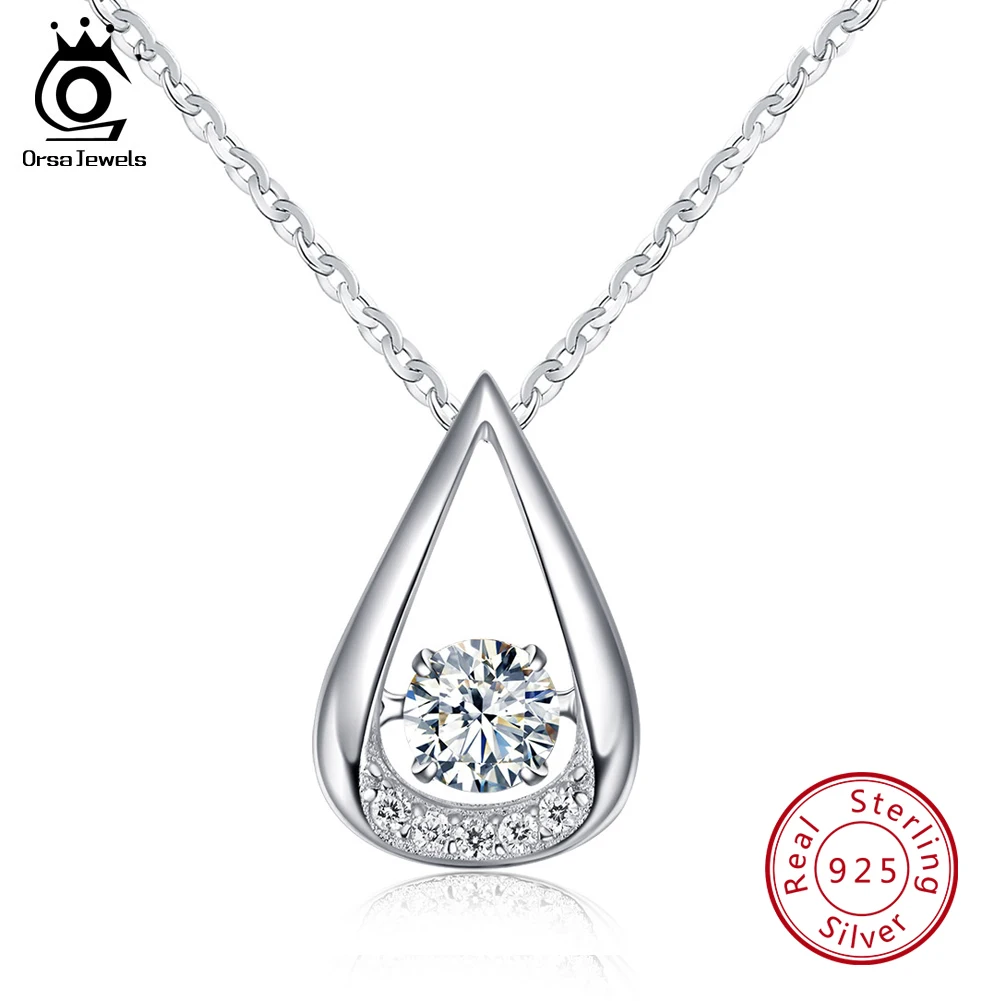 ORSA JEWELS 100% 925 Sterling Silver Pendants Necklaces for Charm Lady's Wedding&Engagement Fashion Women's Jewelry SN40