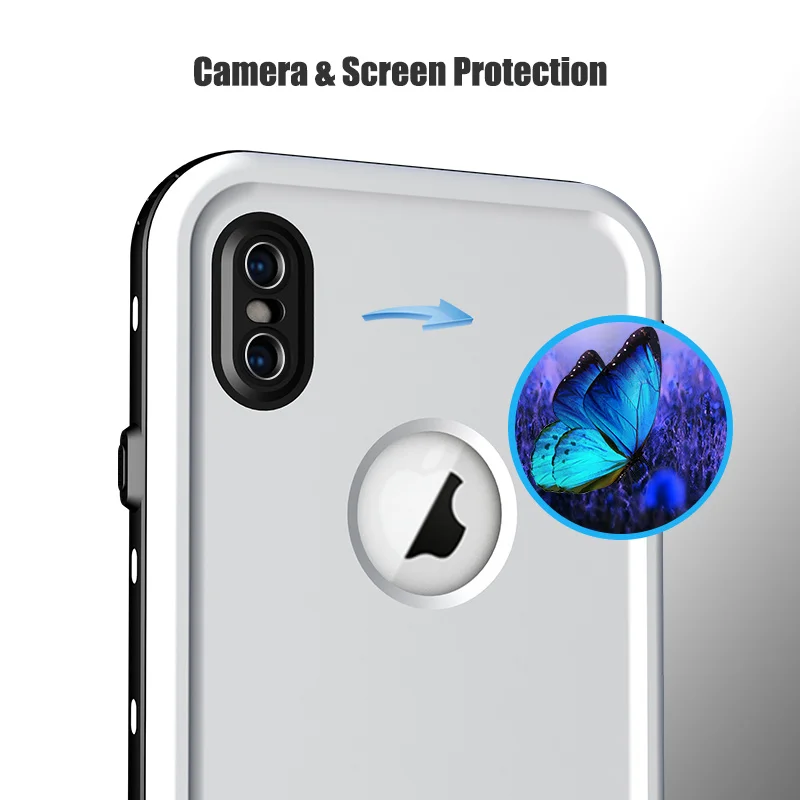 Ударопрочный подводный чехол для iPhone XR X XS Max, чехол для спорта на открытом воздухе, IP68, водонепроницаемый пылезащитный чехол для дайвинга для iPhone XS Max