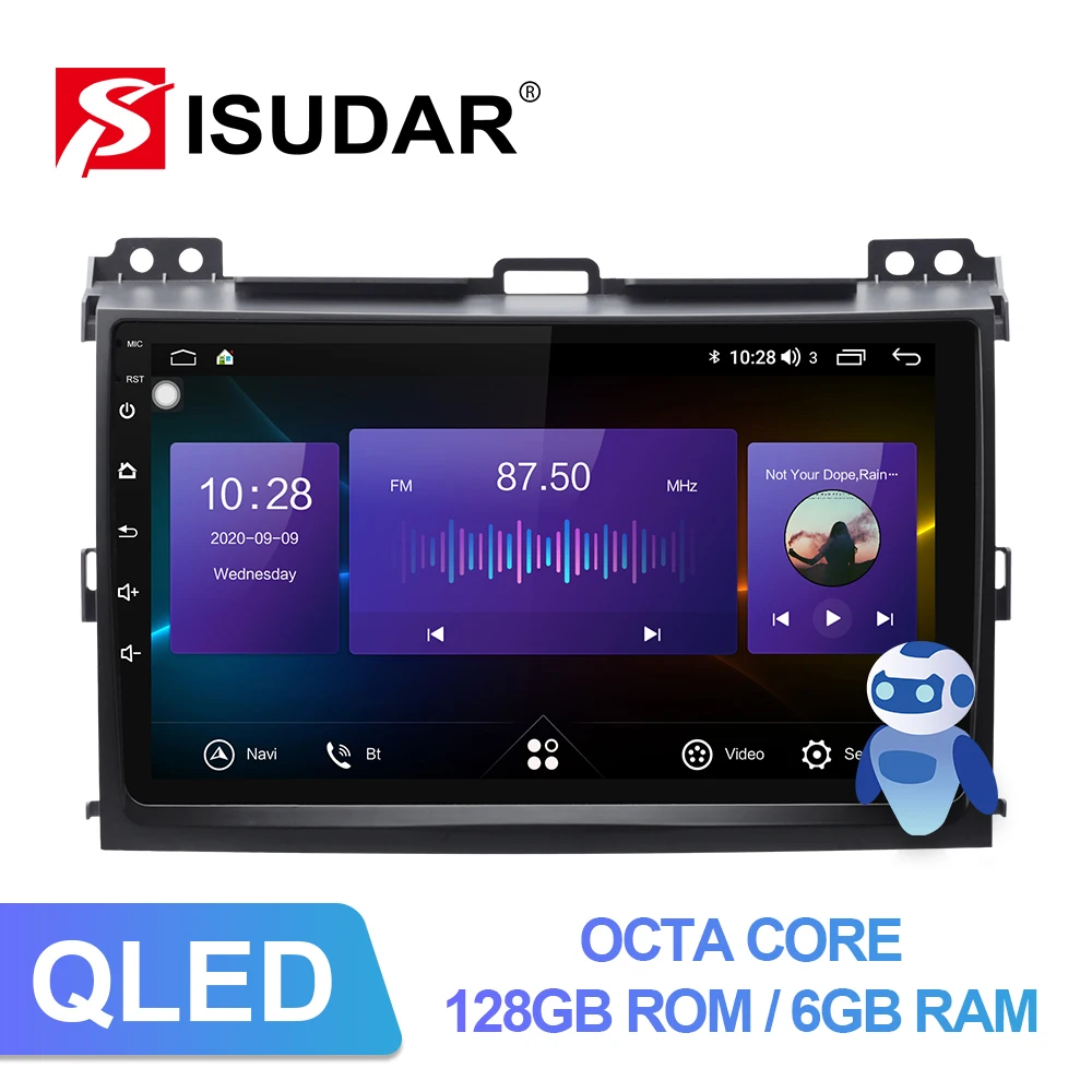 Isudar PX6 1 Din Android 10 автомобильный мультимедийный плеер для Toyota/Prado 120 2004 2009 авто радио
