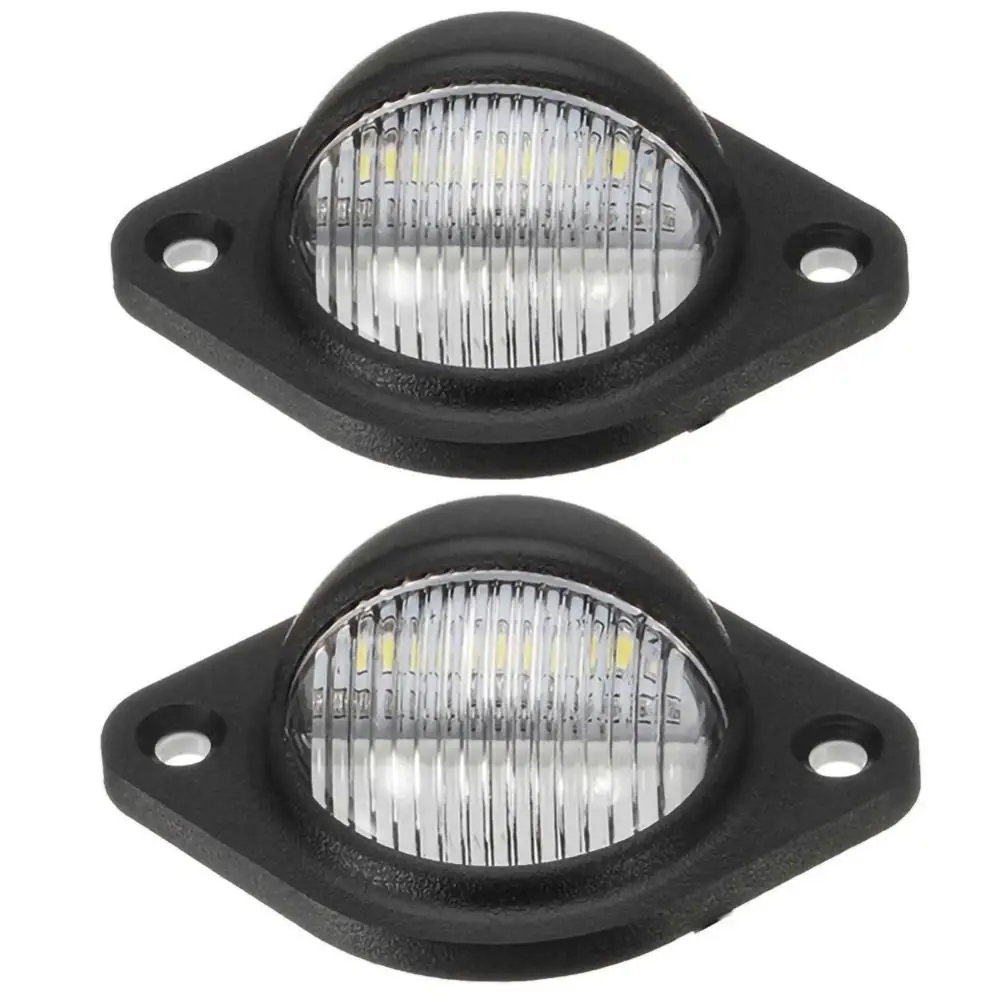 

12V 24V 3 LEDs License Plate Light Rear Tail Licence Number Plate Light Lamp LED Universal For Trailer Truck Lorries Van Carava
